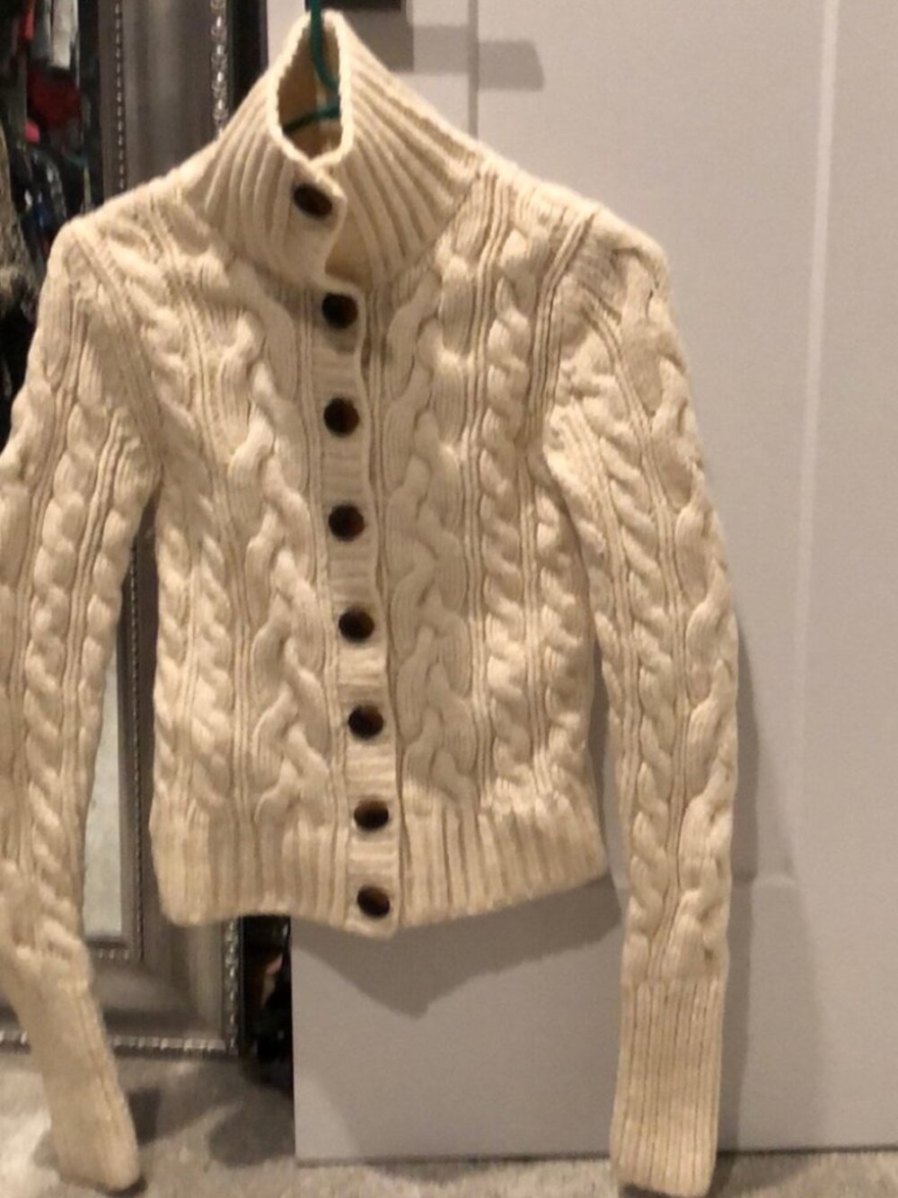 Vintage Ruehl No. 925 Chunky Cable-Knit Cardigan